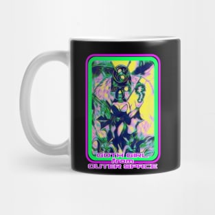 GOTH GIRL FROM OUTER SPACE WITH ROBOT MONSTER Mug